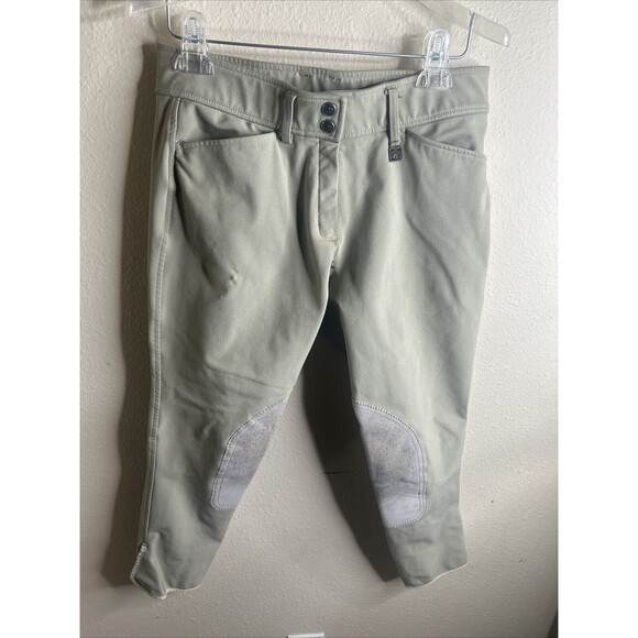 ROMFH English Riding Breeches Ladies 28R Long Knee Patch Stretch - Picture 2 of 16